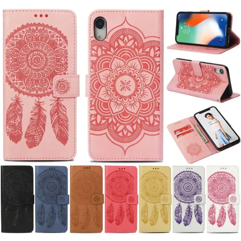 

3D Retro Wind Chimes Flip Case For Huawei P9Lite P9 P8 Lite 2017 Fashion Vintage Wallet Card Slot Stand Phone Cover Bag DP03H