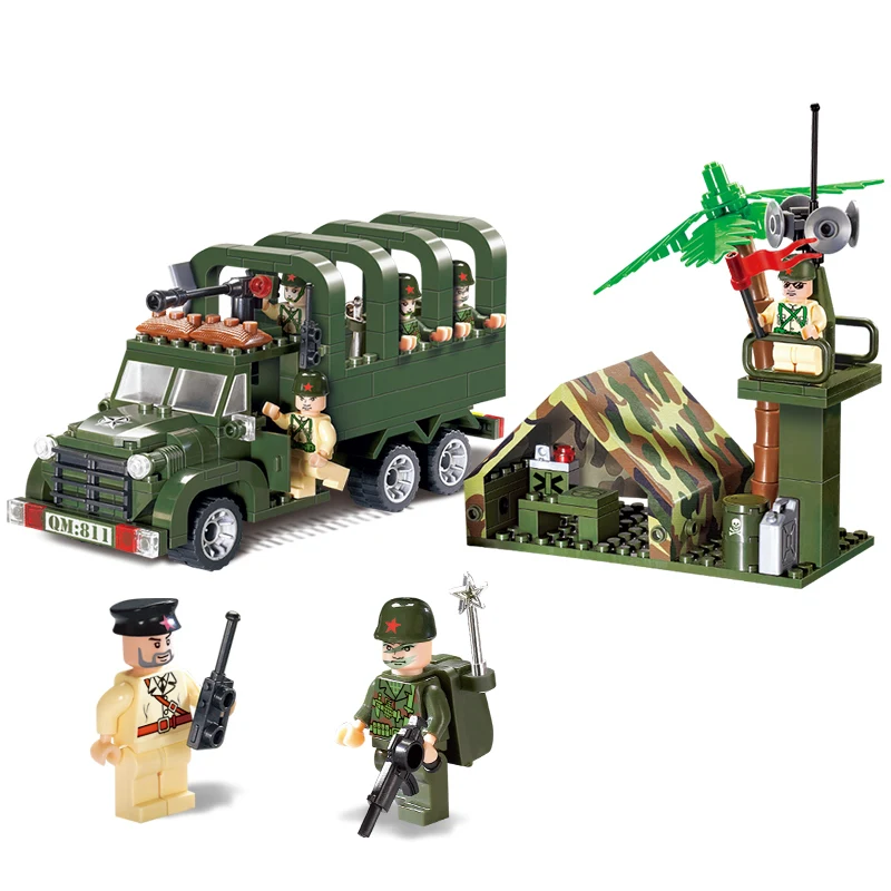 

308pcs Combat Zones Modern Military Army Transporter Load carriers SWAT Model Bricks Building Block legoiNGs figure Toy For Gift