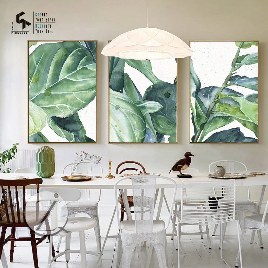 

CREATE&RECREATE Nordic Poster Leaves Plants Posters And Prints Canvas Art Prints Wall Paintings Decoration Pictures CR1810110013