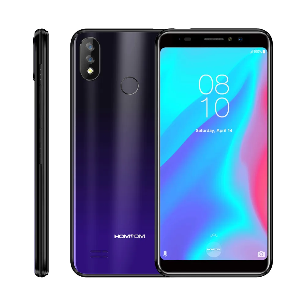 HOMTOM C8 5.5 inch HD+ 4G Smartphone 3000mAh 2GB RAM 16GB ROM Android 8.1 Quad Core Face ID Dual Back Cameras Mobile Cellphones