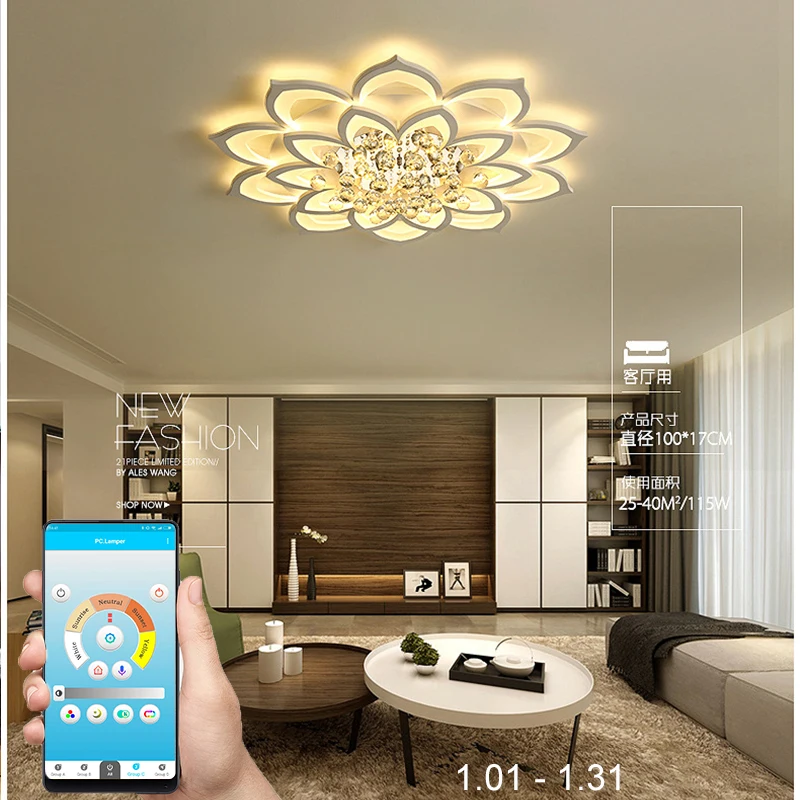 

IRALAN New Crystal led Chandelier For Living Room Bedroom Home chandelier by sala Modern decor Led Light chandelier