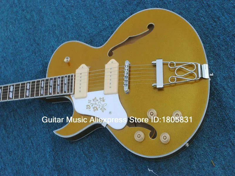 

Custom Goldtop Left Handed Jazz Guitar High Quality New Arrival From China