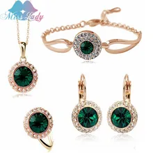 Juegos de joyería Miss Lady cristal luna romática bodas cristal rhinestone chapado en oro fashion Joyería para mujer venta al por mayor Y4335