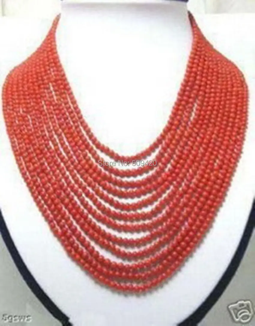 

Wholesale>>>Long 100" Tibet Small 4mm Red Coral Beads Necklace- Wholesale prices