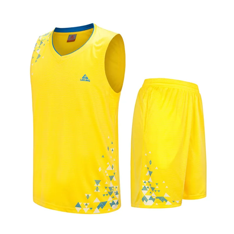 Детские комплекты баскетбольной майки для мальчиков, комплект униформы, детский спортивный костюм для девочек, футболка с шортами, дышащая одежда с принтом на заказ - Цвет: 8090T yellow jerseys