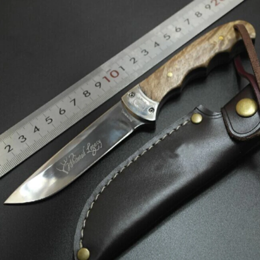 Дешевый Горячая Распродажа фиксированный нож 5Cr15mov лезвие Тень деревянной ручкой Охота уличный кемпинг тактический фрукты Ножи EDC инструмент + кожа ...