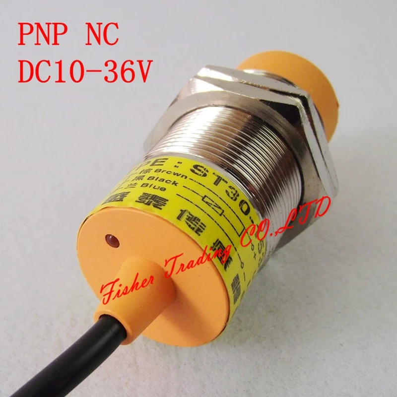 

retail, M30 diameter position switch, 15mm detection metal proximity switch, DC PNP normally closed, unshielded