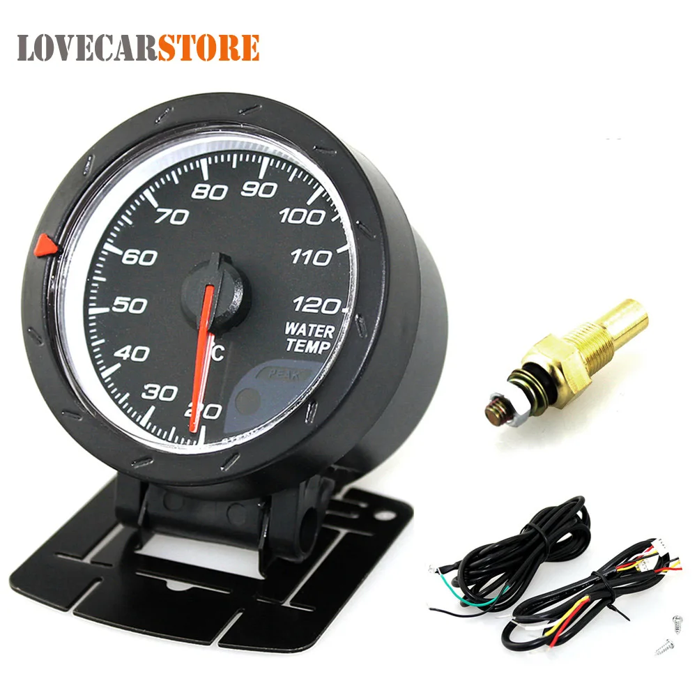 Universal 2.5 Inch 60mm Auto Car Motor Gauge Water Temperature Temp Meter Black Shell with Red