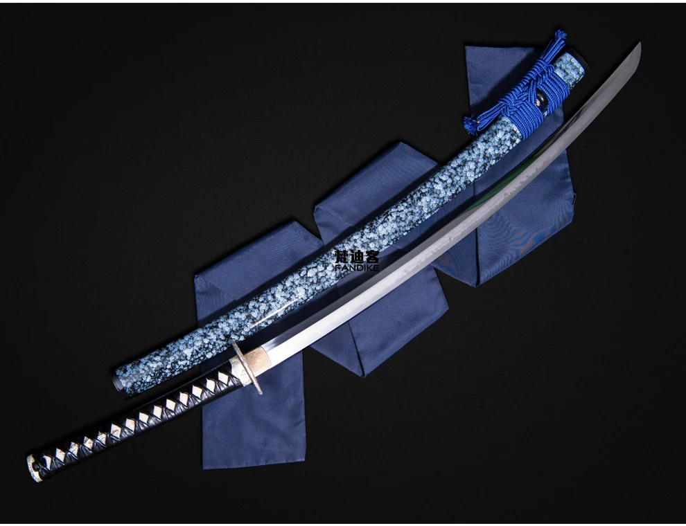 battle ready folded blade clay tempered wave tsuba japanese katana sword sharp Top Quality T10 Steel Japanese Katana Sword Clay