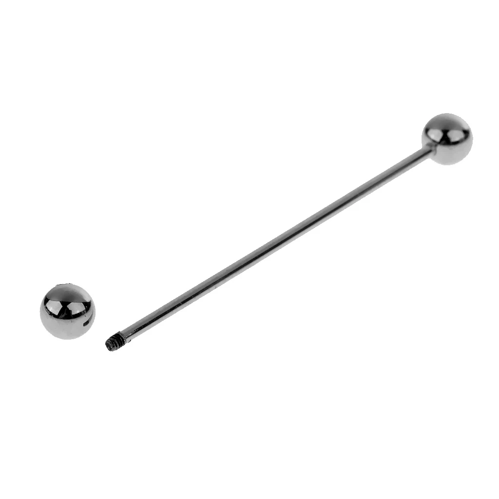 2 Pieces Skinny Pin Round Barbell Collar Tie Clip Clasp Bar Necktie Tie Pin Stick Brooch Ball Screw On End