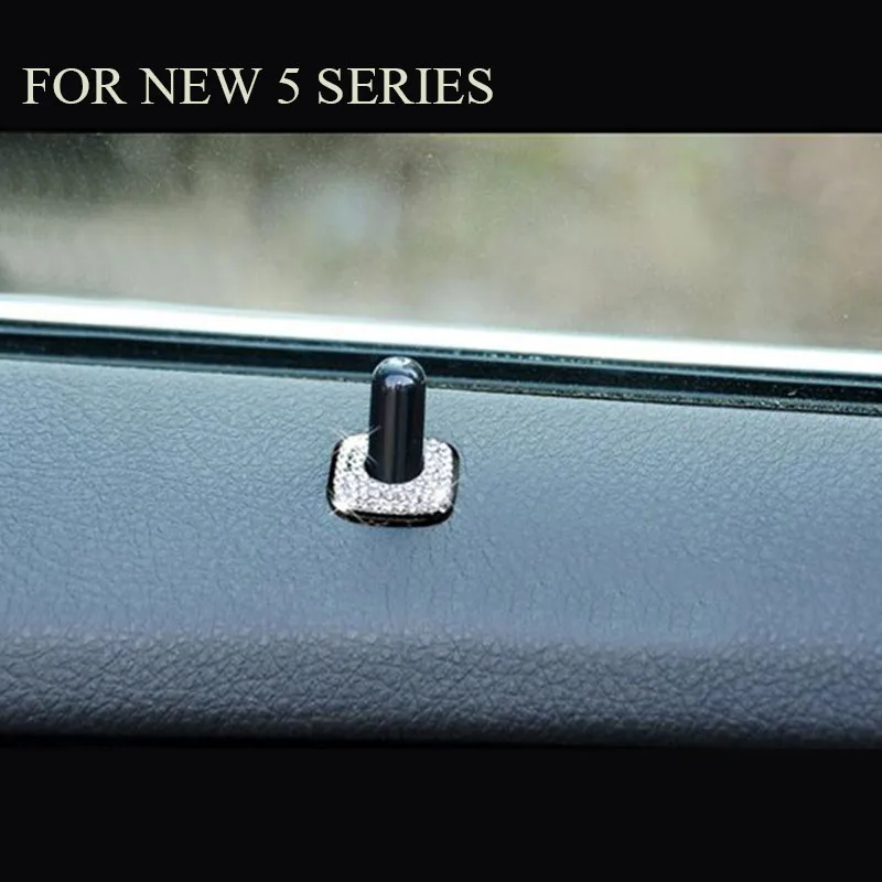 4PCS Diamond alloy New Chrome Car Door Lock Knob Grommet Ferrule Covers