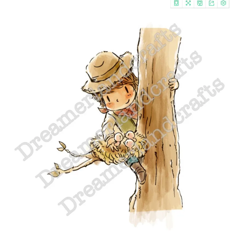 

10x8 Boy holding tree Transparent Clear Stamps Silicone Seals for DIY scrapbooking photo album Card Making