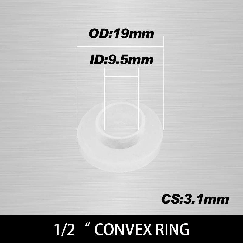Белый черный 1/" 3/4" " резиновое кольцо кремния PTFE плоская прокладка уплотнительное кольцо для душевой форсунки шланг Труба сильфонная трубчатая шайба кольцо - Цвет: Convex (9.5X19X3.1)