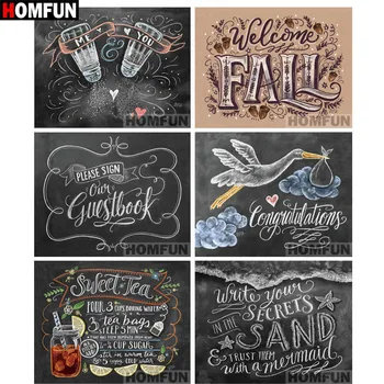 

HOMFUN Full Square/Round Drill 5D DIY Diamond Painting "Blackboard text" 3D Embroidery Cross Stitch 5D Decor Gift A06840