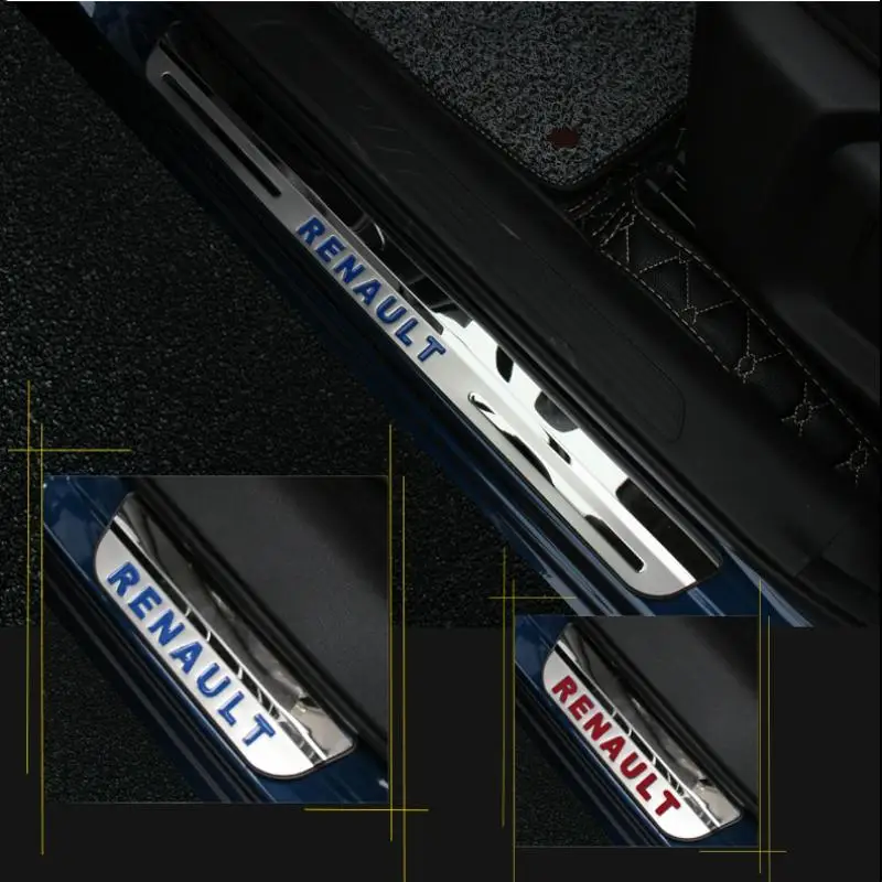 

For Renault KADJAR External Door Sill Scuff Plate Strip Stainless Steel Welcome Pedal Accesorios 2016 KADJAR Car Styling Sticker