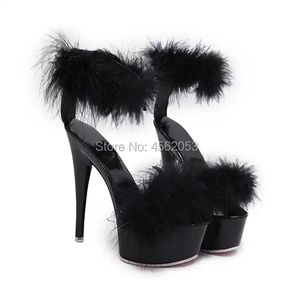 Fluffy stripper heels Clearance