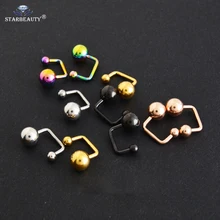 2 sztuk 1.2*6mm stal chirurgiczna górna kolczyk Labret wargi pierścień ciało biżuteria chrząstka Piercing kolczyki do uszu tragus Helix Bar Piercing(China)
