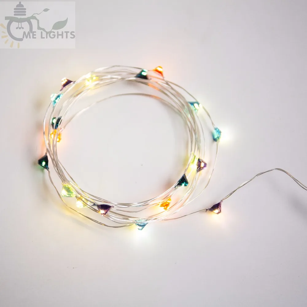 Battery Powered Rainbow Diamond String Lights gerlyanda Decorative LED Christmas Lights for Party Holiday Decoration Garland Battery Powered Rainbow Diamond String Lights gerlyanda Decorative LED Christmas Lights for Party Holiday Decoration Garland