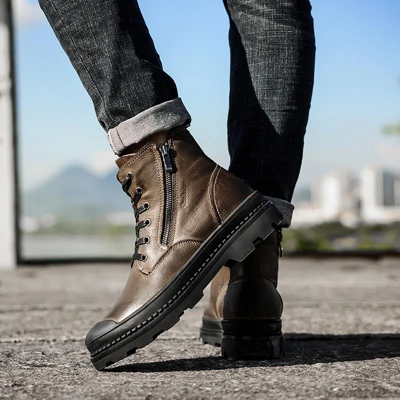 Мужские ботинки ручной работы из натуральной коровьей кожи 38 47 в стиле ретро 2018 г.