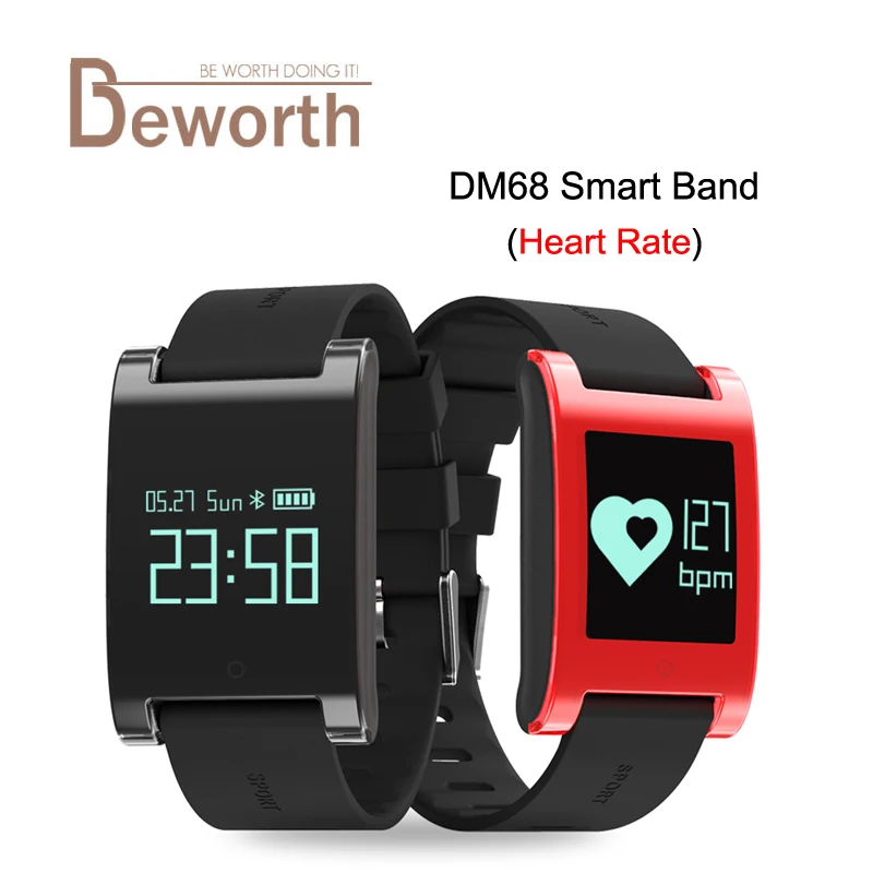 

DM68 Smart Wristband Blood Pressure Heart Rate Monitor Bracelet Fitness Band Activity Tracker for iOS Android Phone