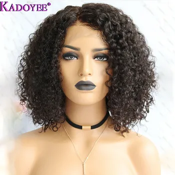 

Kinky Curly Lace Front Human Hair Wigs Pre Plucked Brazilian Remy Hair Short Bob Wigs 13x4 Front Lace Wig For Black Women