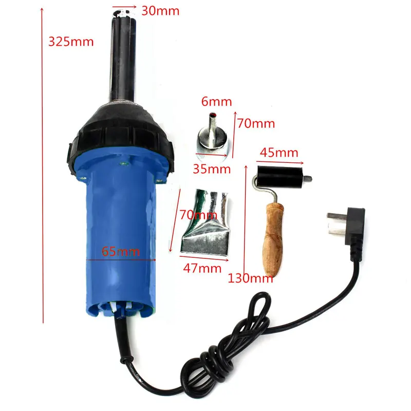 

1080W Plastic Hot Air Welding Gun FOR Welder Gun PE/PVC Plastic Rod Pressure Roller Heat Hun Kit Welding Machine Torch Tool