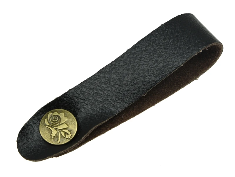 High quality Brown Real Leather Strap Hook with Button for Accoustic