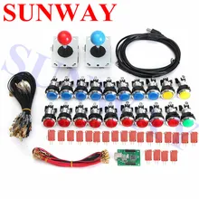 2 игрока аркадная игра набор "сделай сам" для ПК PS3 аркадные игры; usb энкодер, украшенное мозаикой из драгоценных камней, 12 V Хромированная подсветка светодиодная кнопка