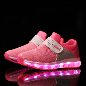 

STRONGSHEN 2018 New Sneakers Kids Sneakers Charging Lighted air cushion LED lights Children Shoes Casual Flat Girls Boy Shoes