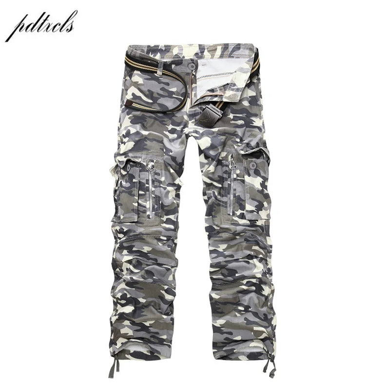  49 2018 Good Quality Military Cargo Pants Men Hot Camouflage Cotton Men Trousers 7 Colors