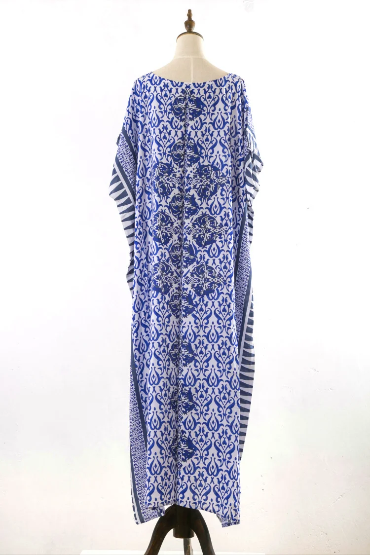 Long Beach Dress Cover up Caftan Floral-4