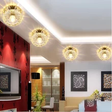 Встроенное освещение современный простой кристалл светодиодный Поворотный Светильник лампа на подтяжках крыша свет коридора лампа