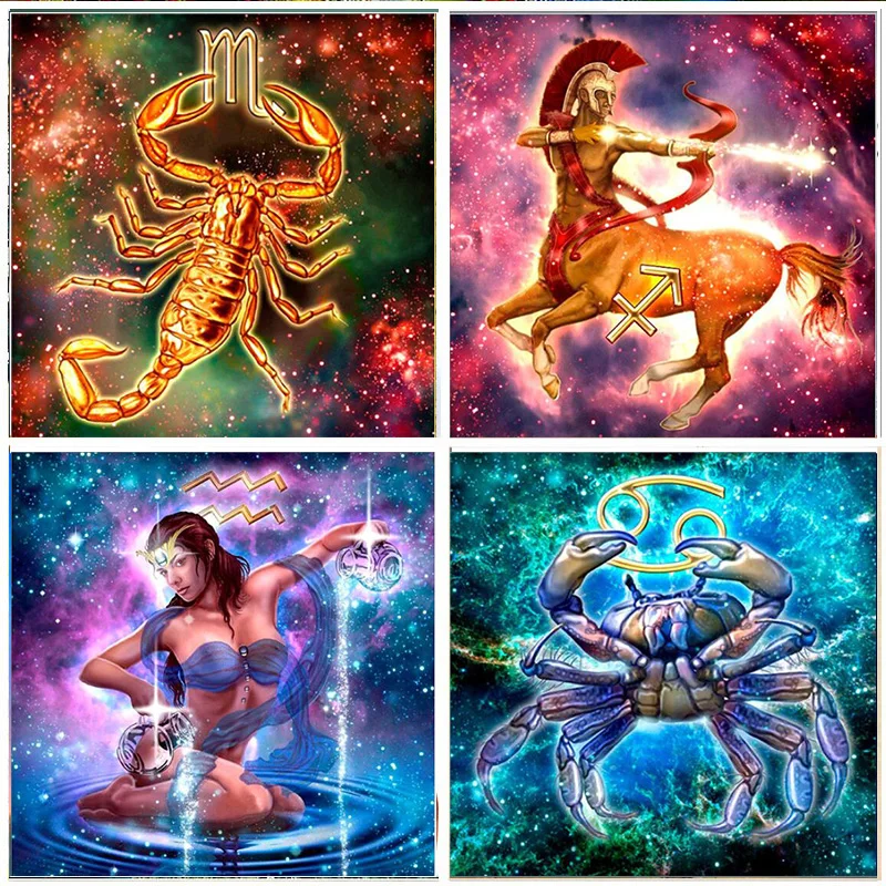

5D DIY Diamond Painting Sagittarius Capricom Round Drill Embroidery Animal Home Decoration Mosaic Crystal Cross Stitch Handmade