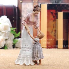 Винтаж материнская любовь Скульптура ручной работы Смола характер Декор Книги по искусству и ремесло украшение орнамент для матери и подарок на день рождения