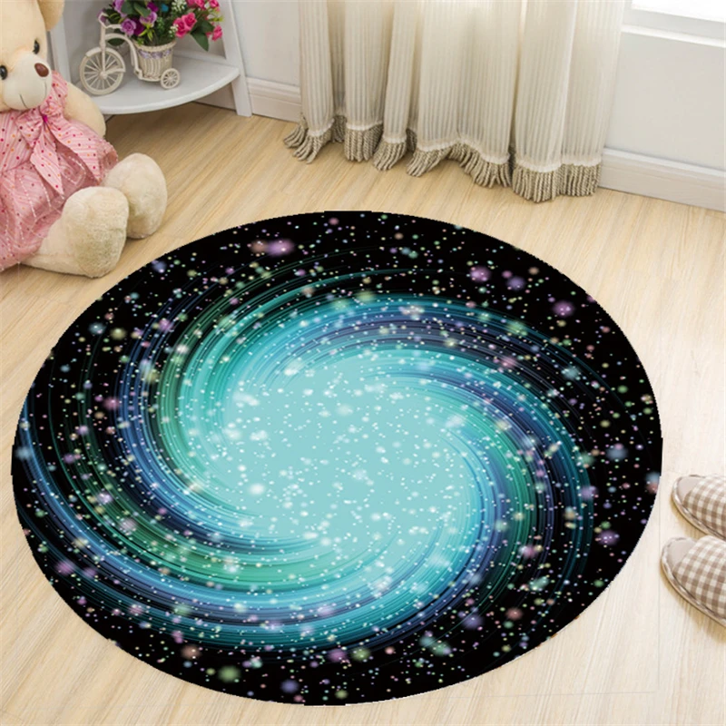 Dream Nebula, внутренние коврики, ковер для детей, для игр, Ползания, фланелевый коврик, напольный коврик, детский коврик для стула, круглый коврик, для гостиной