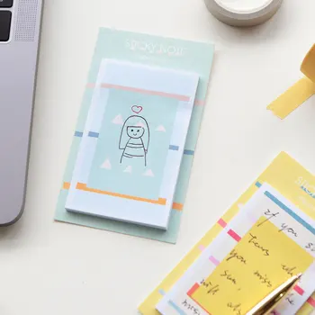 

4 pcs Pure and fresh stick memo pad Post lovable schedule book page marker Stationery Office School supplies FM117