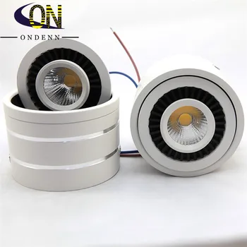 

10W 12W 15W Dimmable led downlight COB spot ceiling lamp 360 degree rotating AC220V/AC110V Warm / white surface mounted