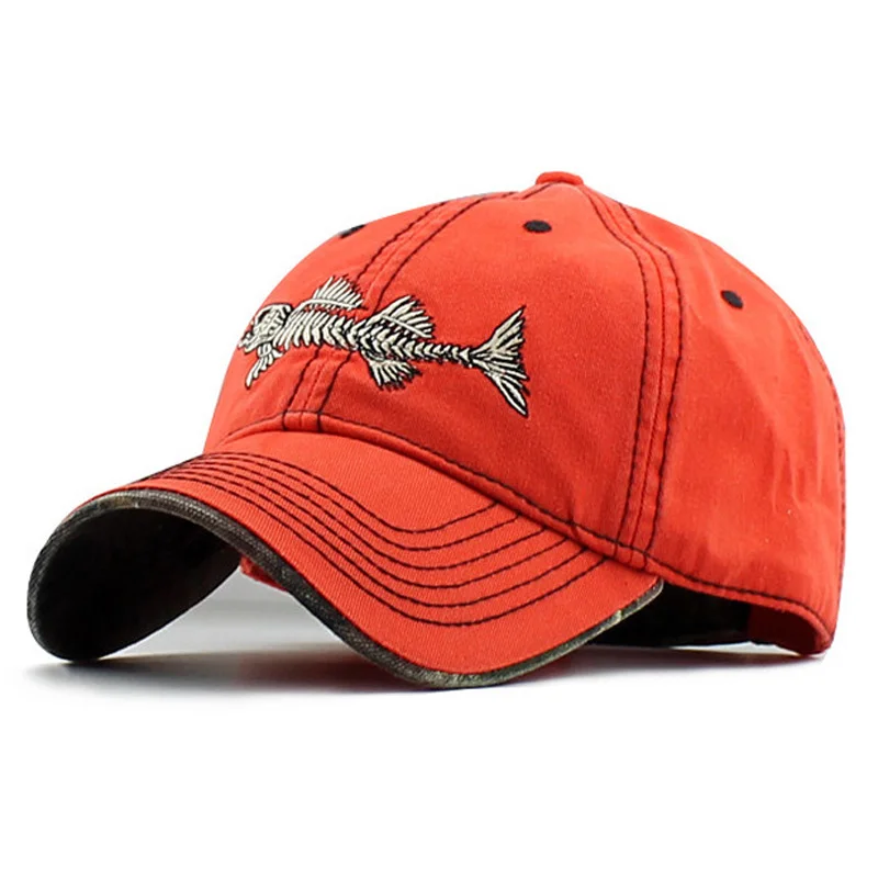HATLANDER Высококачественная хлопковая лучшая Кепка с эффектом потертости, камуфляжная кепка для рыбалки, бейсбольная кепка, регулируемая, хорошая кепка для мужчин и женщин - Цвет: Orange