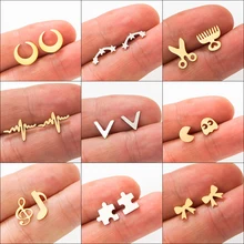 Новые модные аксессуары просто звезда серьги-гвоздики подарок для женщин девушка Оптом Bowknot fashionJewelry Золотые серебряные серьги