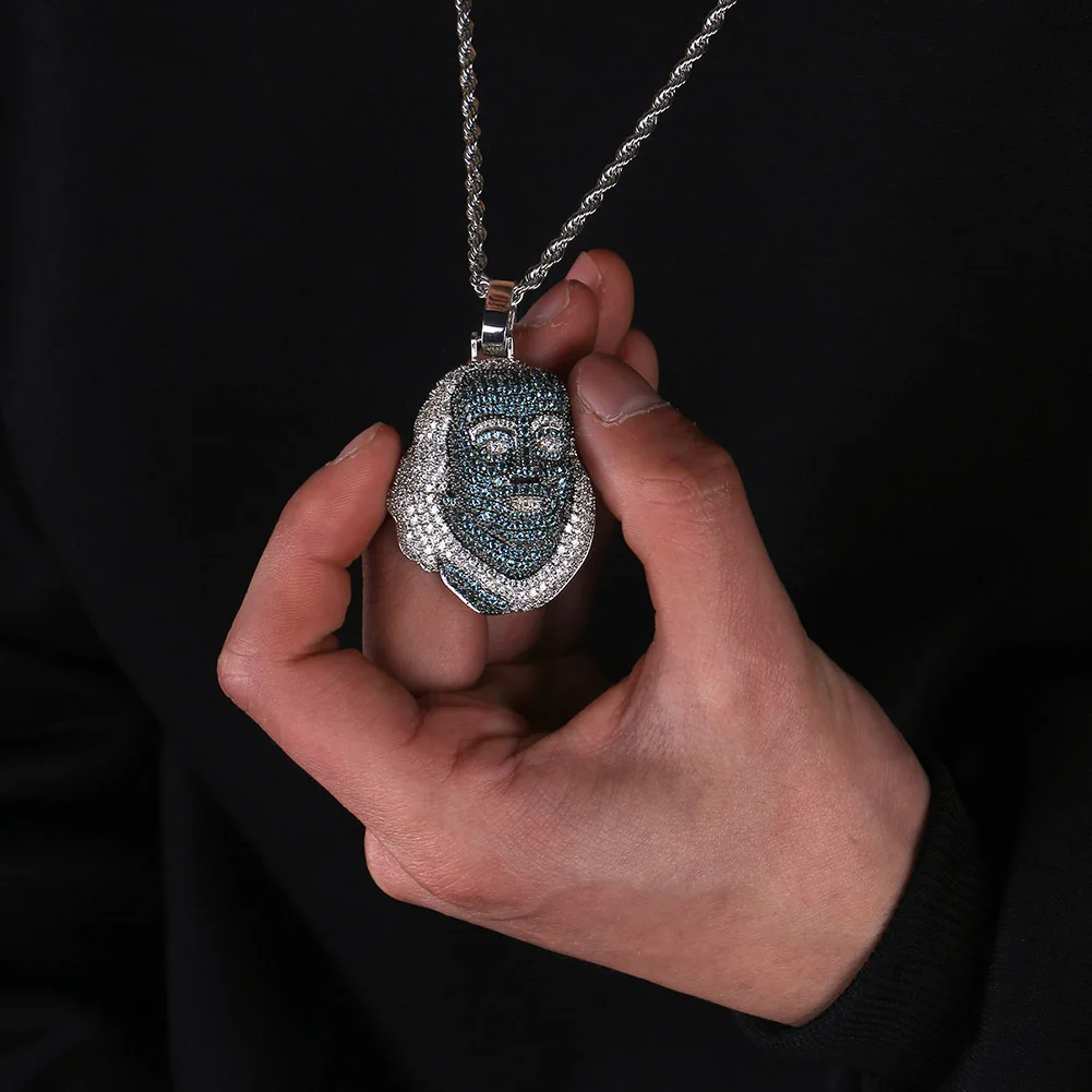 JINAO, новинка, со льдом, Франклин, известная фигура, ожерелье, кубический циркон, камни, хип-хоп, для мужчин и женщин, ювелирное изделие, подарок