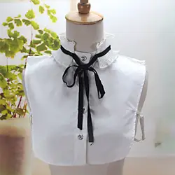 Рубашка поддельный съемный воротник Винтаж женские рубашки воротники-обманки блузка с высокой горловиной Топ свитера Женская одежда