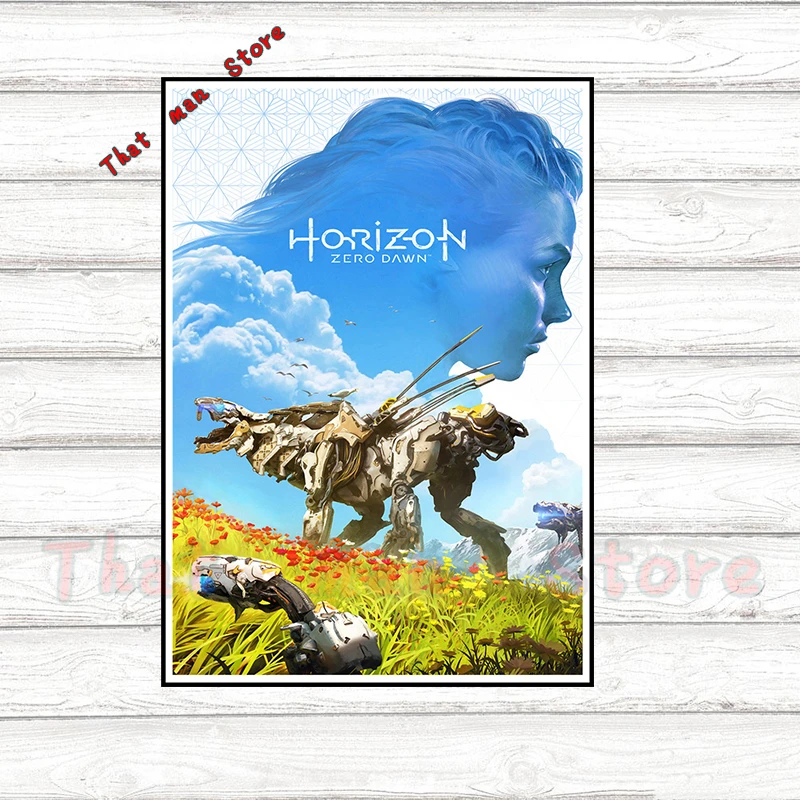 Horizon Zero постер с тематикой рассвета для HD плаката белая картонная отделка дома