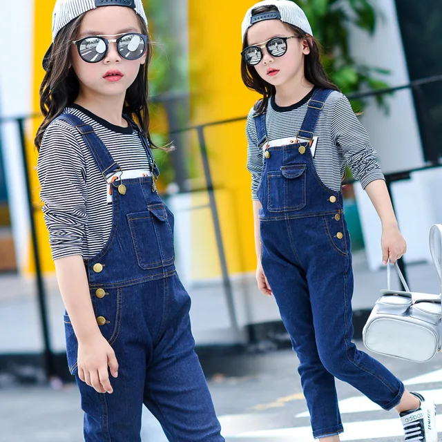 Nieuwe tienermeisjes jumpsuits denim meisjes kleding kids waterdichte broek voor 12 jaar