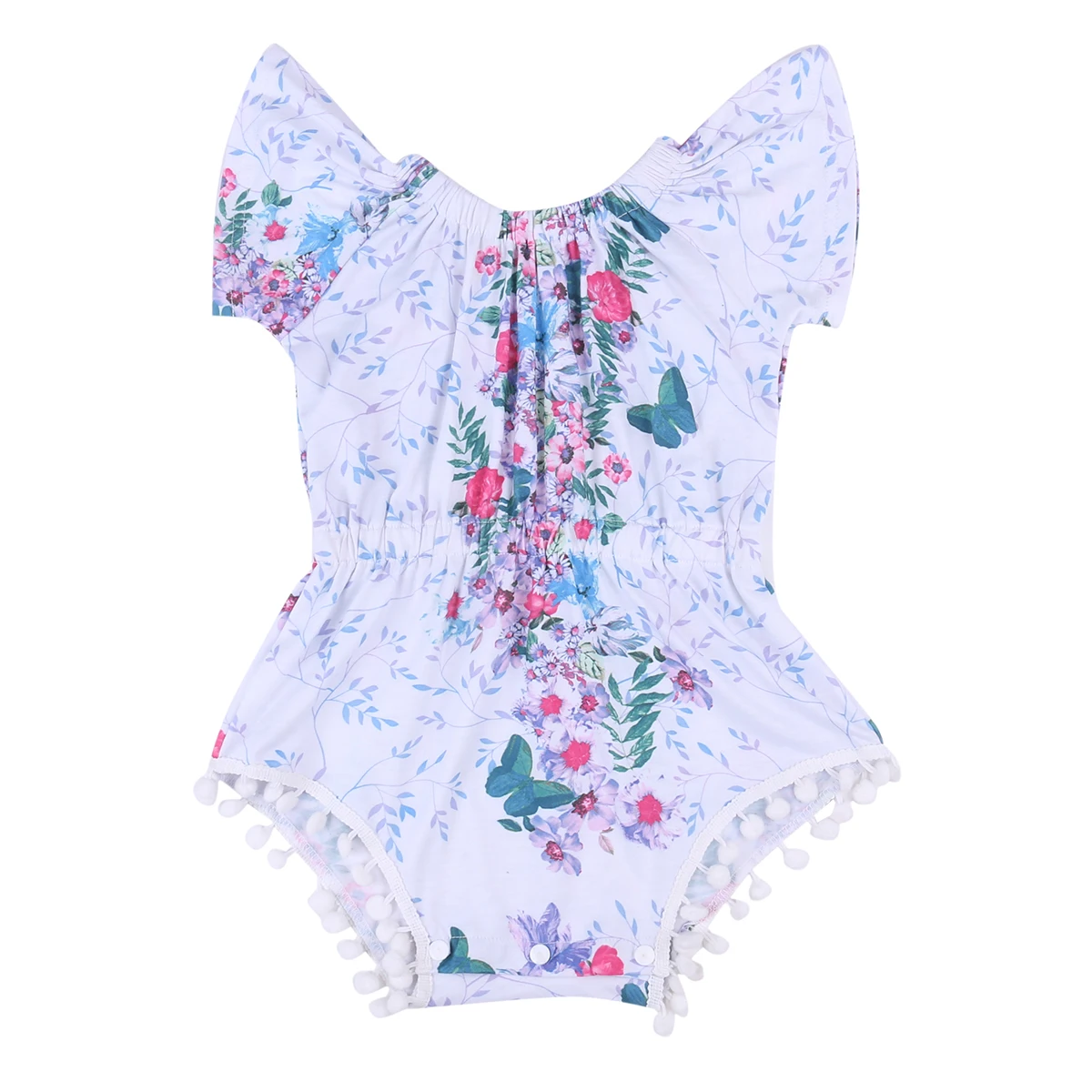 cute baby girl tassels floral bodysuits toddler infant baby girls