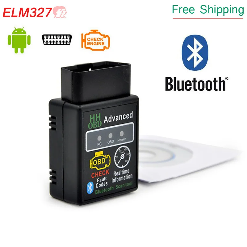 2018 Latest super mini elm327 bluetooth v1.5 OBD2 Scanner HH ELM 327 Bluetooth Smart Car Diagnostic Interface ELM 327 V2.1