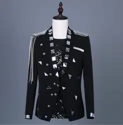 Блейзер с узорчатыми линзами мужские дизайнерские костюмы куртка с кисточками Мужские Сценические певцы одежда танцевальная Звезда Стиль