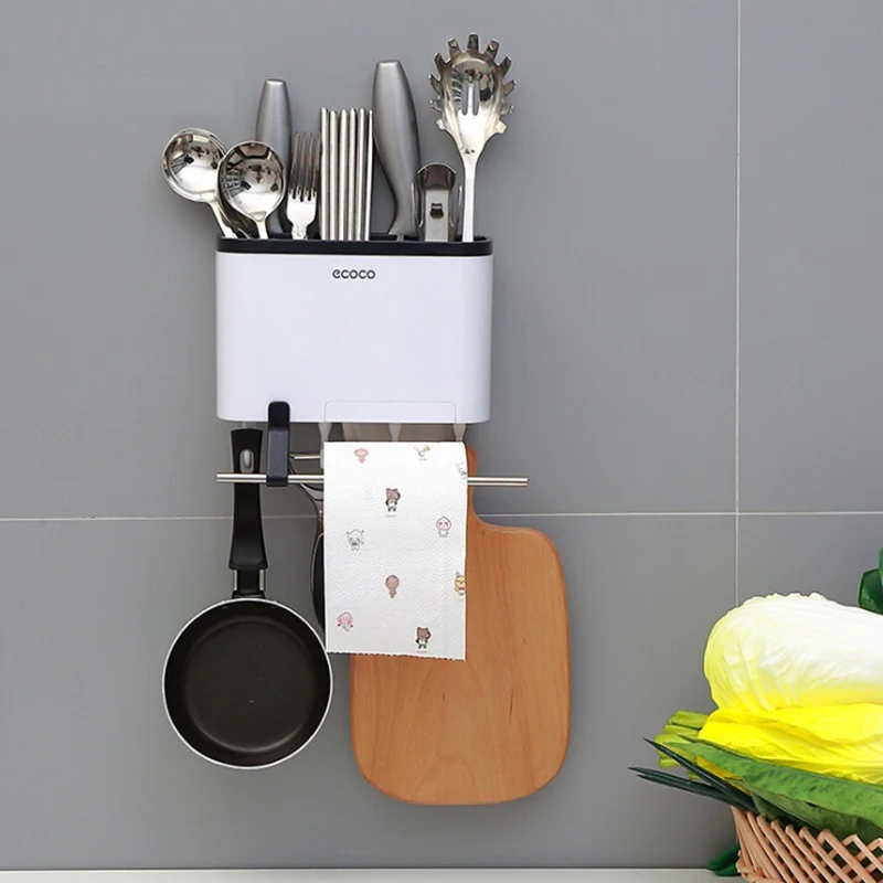 

Spoon Chopsticks Storage Box Wall-hook Storage Multifunction Kitchen Organizers Accessories Drying Tools Drying Rack Tableware