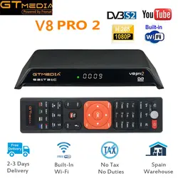 2019 Новое поступление GTMedia V8 Pro2 Full HD DVB-S2 + T2 + кабель спутниковый ТВ приемник лучше, чем Freesat V8 супер с Европой 7 CCcam