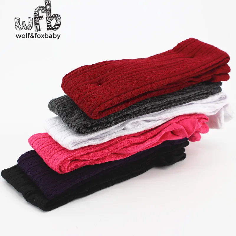 Retail 2-7years tights stockings candy color thickened children Kids infant Baby Combed Cotton spring autumn fall winter