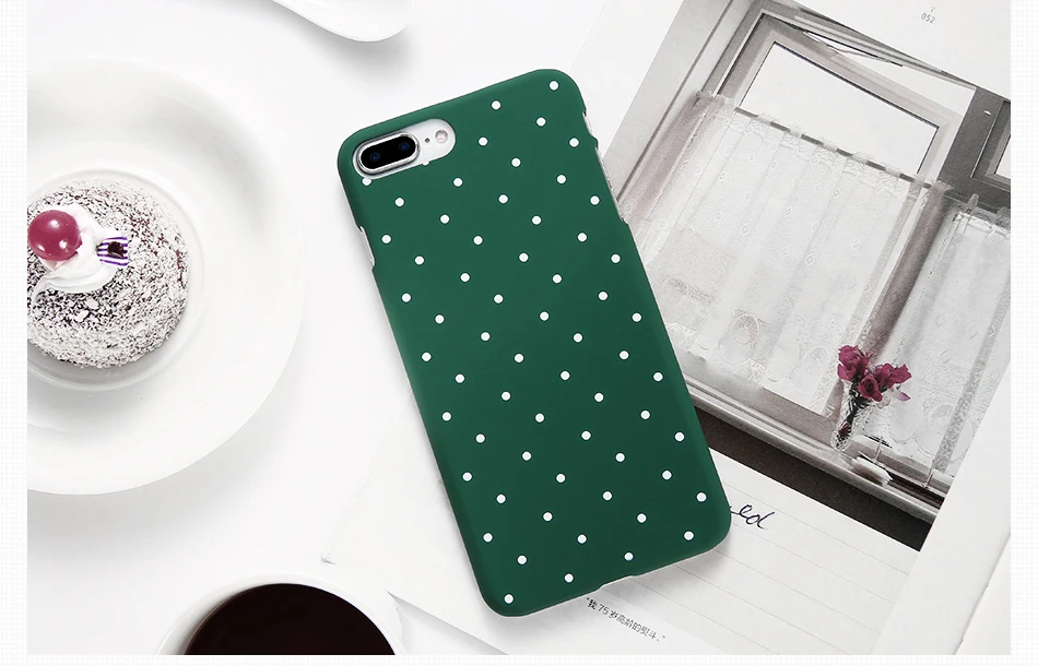 DOEES Spot Pattern Case For iPhone 5 5S SE 6 6S 7 8 Plus X Case Plain Slim Ultra Thin Hard PC Phone Cover For i Phone 6 7 8 10 (11)